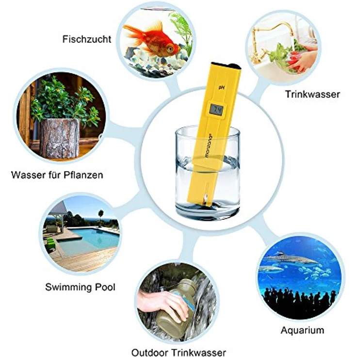 Monzana Digitale Wassertester mit LCD Anzeige + Batterie PH Messgerät - Preisvergleich – Bild 6