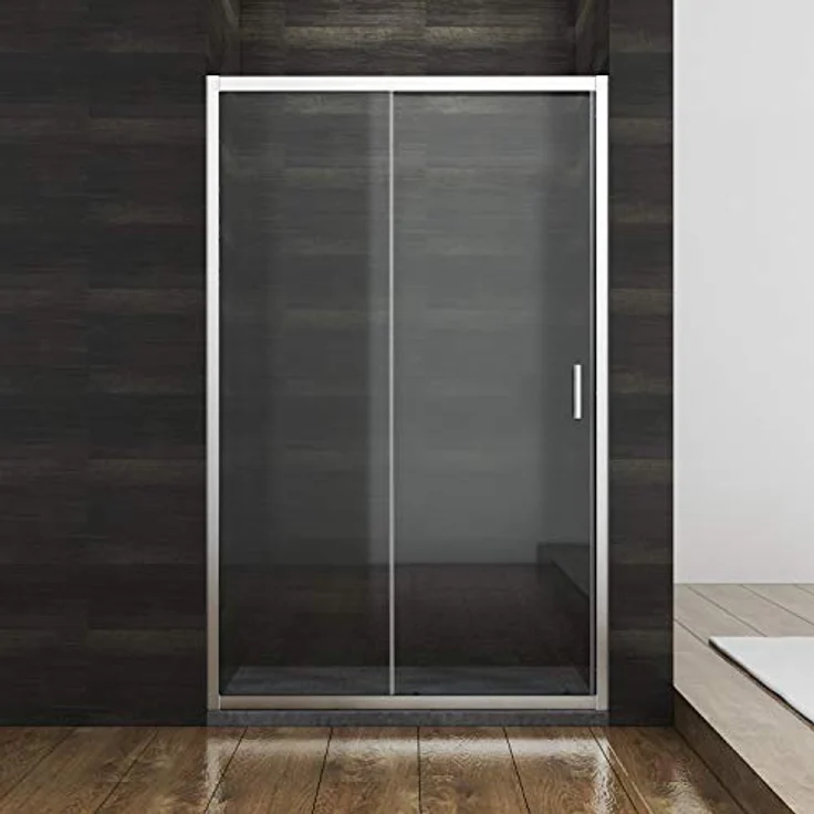 Duschkabine Duschabtrennung Eckeinstieg mit Schiebetür ESG Klarglas 76x100x185cm – Bild 2