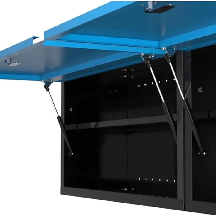 Güde Wandschrank GWS 2T XL, 2-türiger Werkzeugschrank mit gasdruckfedergestützten Türen und höhenverstellbaren Fachböden, pulverbeschichtet – Bild 4