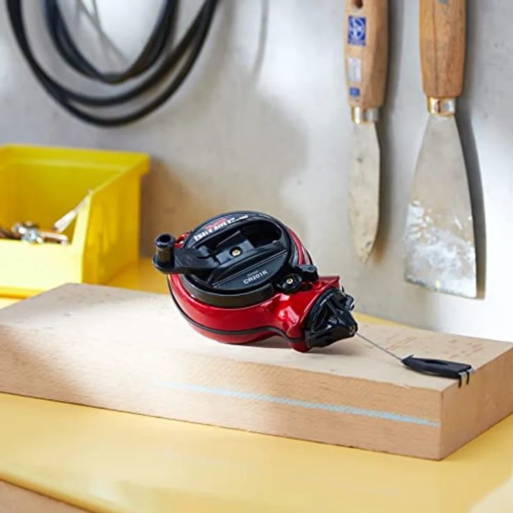 Tajima Schlagschnurrolle, Schlagschnurgerät Gear Drive (Abschnüren, Markieren Aller Untergründe extra Starke Premium Schnur Nylon, Polyester Robustes Aluminium-Druckgehäuse 30 m), CR201RD – Bild 5