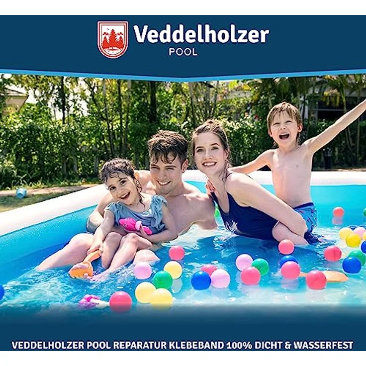Veddelholzer Pool Reparaturset, wasserdichtes Unterwasser-Klebeband 10 cm x 150 cm, transparentes Abdichtband für alle Pooloberflächen – Bild 7