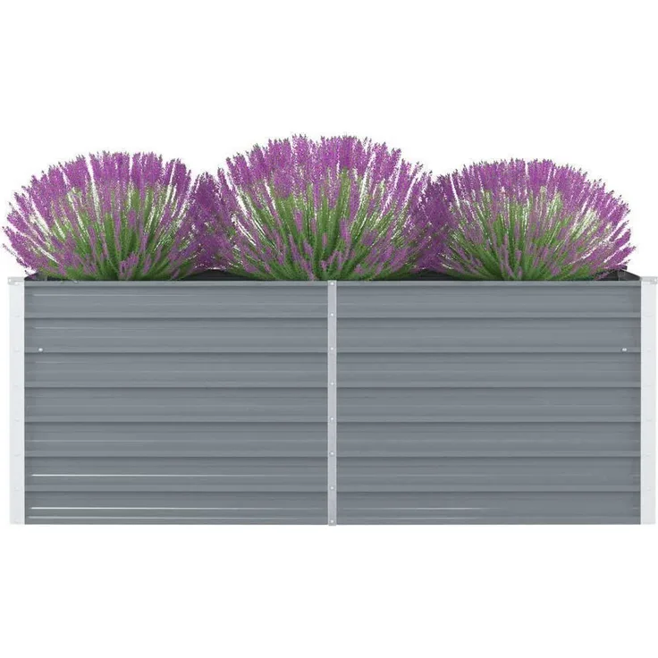 furnicato Hochbeet 160 x 80 x 45 cm Verzinkter Stahl Grau, Stabiles und langlebiges Hochbeet mit Sicherheitskanten