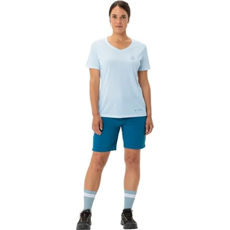 Vaude Skomer Print T-Shirt III, Damen Freizeit- und Wander-Shirt in Blau, reguläre Passform, schnell trocknend, geruchsneutralisierend, nachhaltige Materialkombination – Bild 7