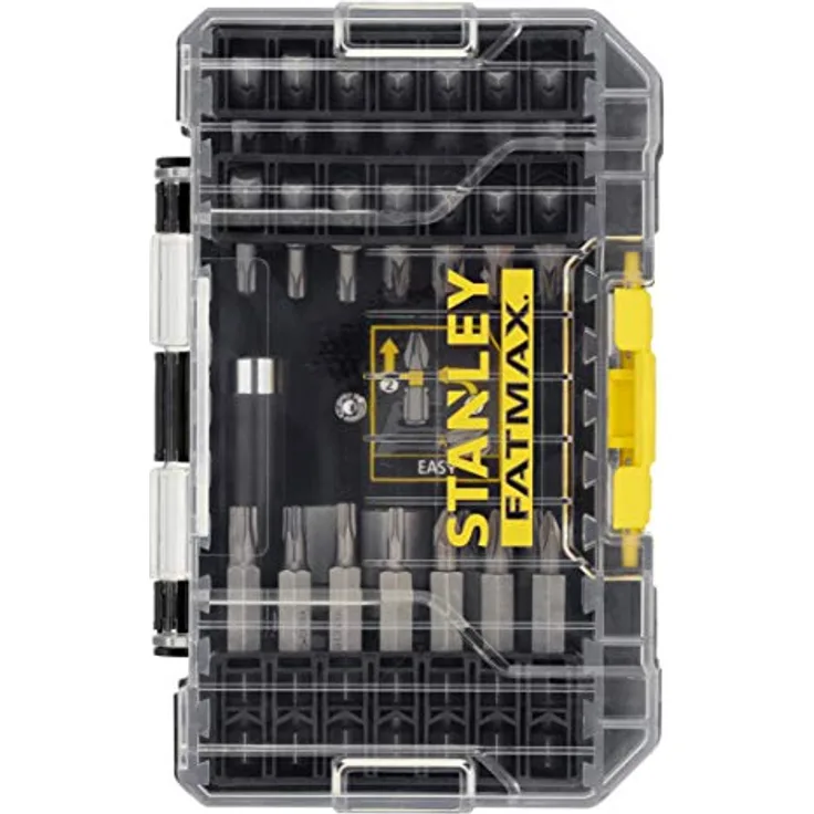 Stanley FatMax 40-tlg. Standard Bit-Set STA88560, Phillips, HEX, Pozidriv und Torx Bits im ToughCase, kompatibel mit Pro-Stack & T-Stak