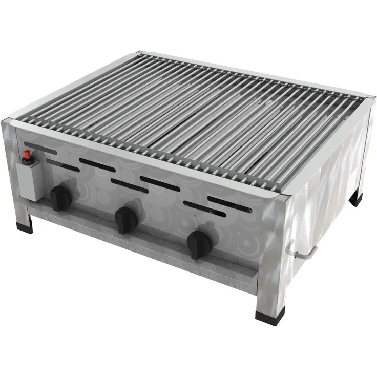 ChattenGlut Gasgrill ChattenGlut Gastrobräter 13,5kW mit Edelstahlstäbe als Rost, BxTxH: 650x530x270 cm, in Silber