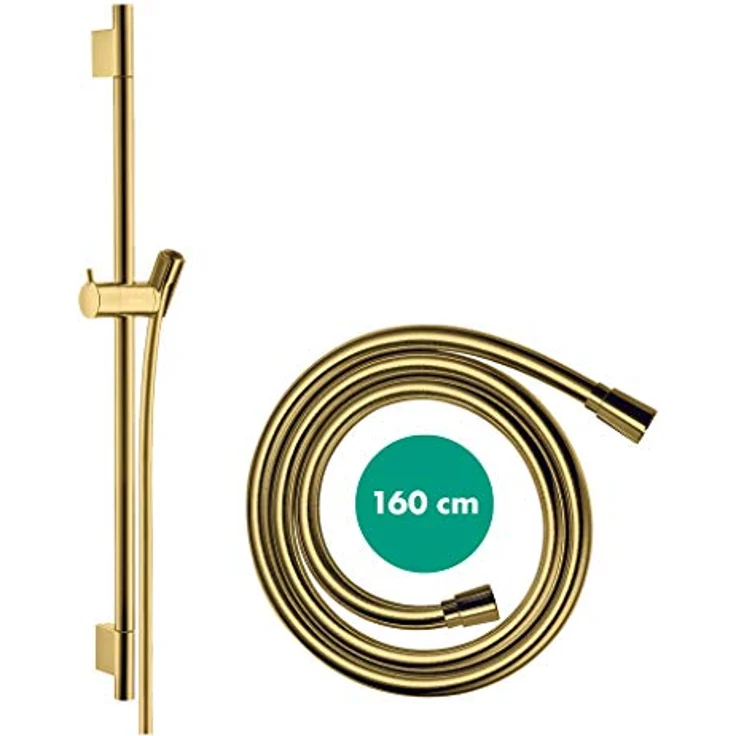 hansgrohe Duschstange Unica' S Puro 0,65m mit Brauseschlauch 1,60m, Brushed Bronze, Zeitlos elegante Duschstange aus Messing, Qualitäts-Duschschlauch für große Bewegungsfreiheit – Bild 2