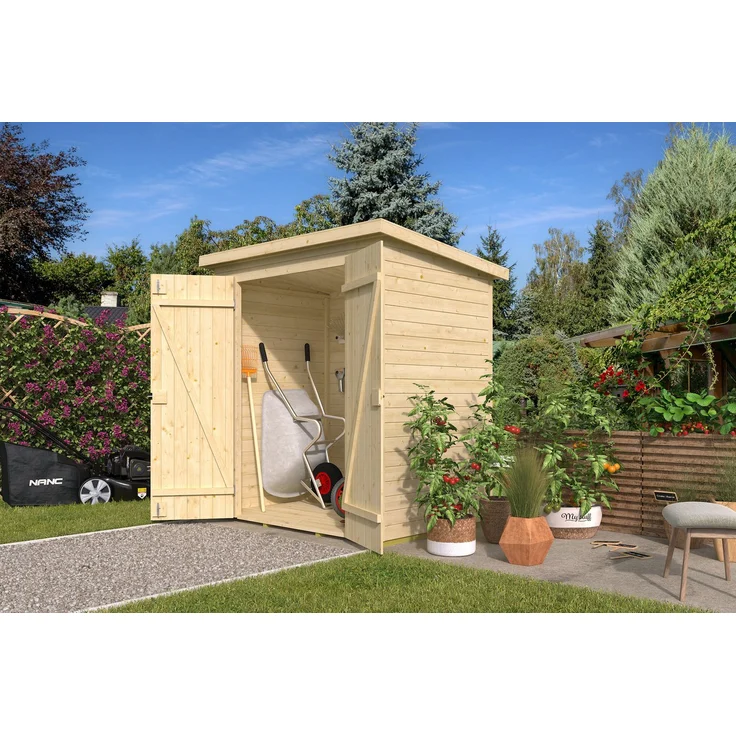 Nordic Holz Elementhaus KENT 2.2, Gartenschrank mit Satteldach oder Flachdach, BxT: 183,2x133,4 cm, flexibler Stauraum für Garten & Haushalt