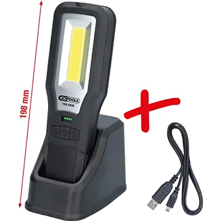 KS Tools 150.4490 Mobile Werkstatt-Handlampe, knickbar, 550 Lumen – Bild 2