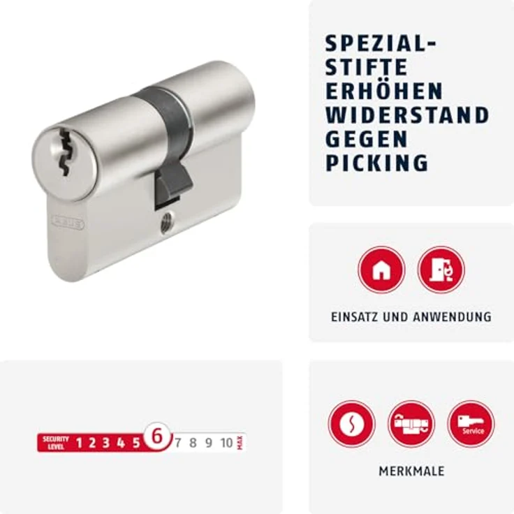 ABUS Profil-Zylinder E30NP 35-45 mit 5 Schlüsseln, 59813 – Bild 2