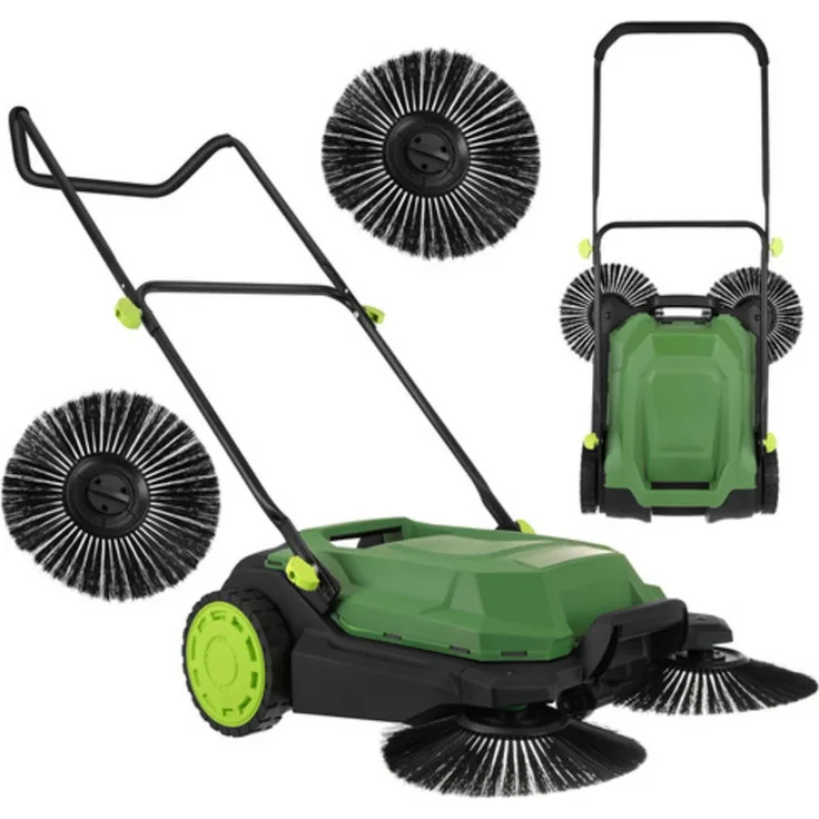 Gardlov Nexo Handkehrmaschine, 70 cm Arbeitsbreite, 3-Bürsten-System für nassen und trockenen Schmutz, ergonomisch und robust