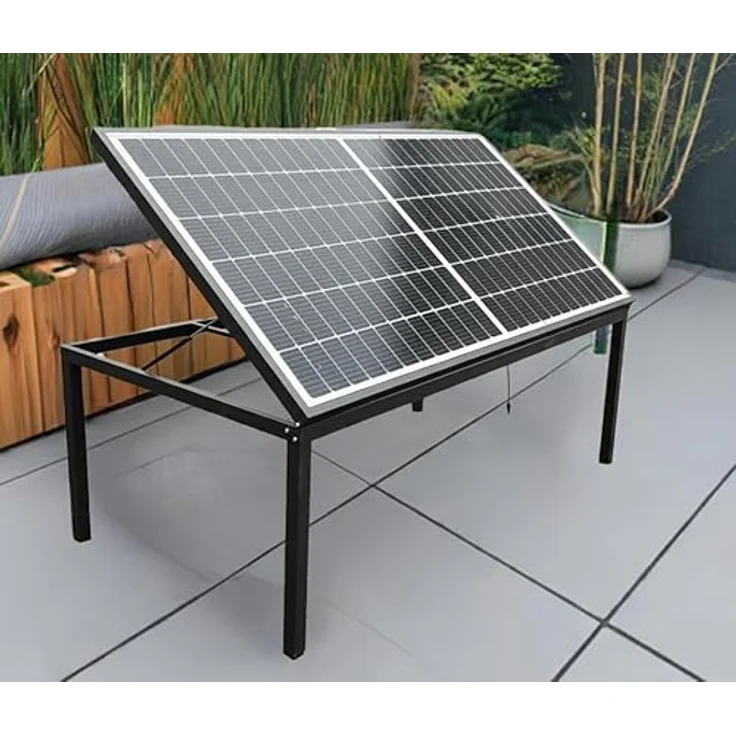 Jet-Line JET-LINE 450W Solar-Tisch, Aluminium Gartentisch mit Liftfunktion für 6-8 Personen, schwarz – Bild 2