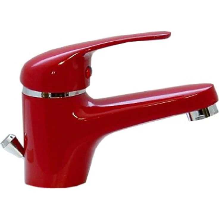 Kirchhoff Bad Armaturen Spar-Set, Einhebel Waschtischarmatur und Badewannenarmatur, rot – Bild 3