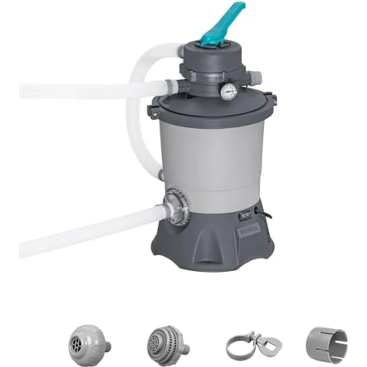 Bestway Sandfilteranlage 58515, Poolpumpe mit 6-Stufen-Regelventil und ChemConnect, für Beckengröße 1100-1600 l, 3028 l/h Leistung – Bild 1