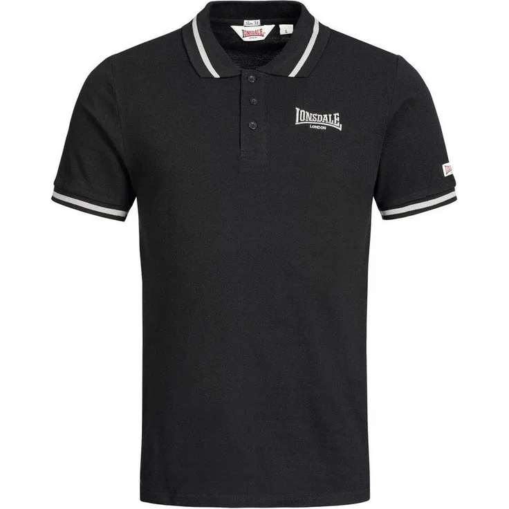 Lonsdale Poloshirt Causton, Arbeitsshirt aus hochwertiger Baumwolle, mit farblich abgesetzten Stickereien, blau