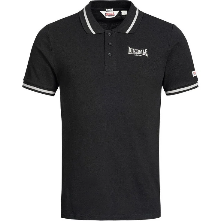 Lonsdale Poloshirt Causton, Arbeitsshirt aus hochwertiger Baumwolle, mit farblich abgesetzten Stickereien, blau – Bild 1