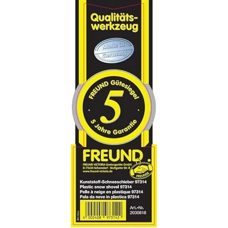 Freund Victoria Aluline Schneeschieber Reflection, 54 cm mit neongelbem Kunststoffblatt und Aluminium-Profilkante, kältebeständig bis -20°C – Bild 2