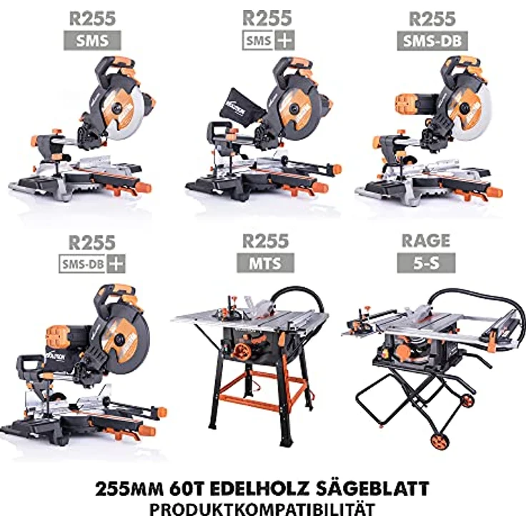 Evolution FW255TCT-60 - 255 mm feines Holzsägeblatt - Hartmetallbestücktes Sägeblatt mit 60 Zähnen liefert die glattesten und schnellsten Schnitte in Platten, Sperrholz und Hartholz – Bild 5