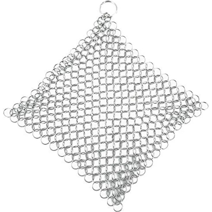 BBQ-Toro Edelstahl Ringreiniger | 12 x 12 cm | Topfreiniger für Gusseisen Pfannen und Töpfe | Dutch Oven Reiniger | Ringschwamm, Gusseisenreiniger, Schrubber, Reinigungsgewebe, BBQ Zubehör