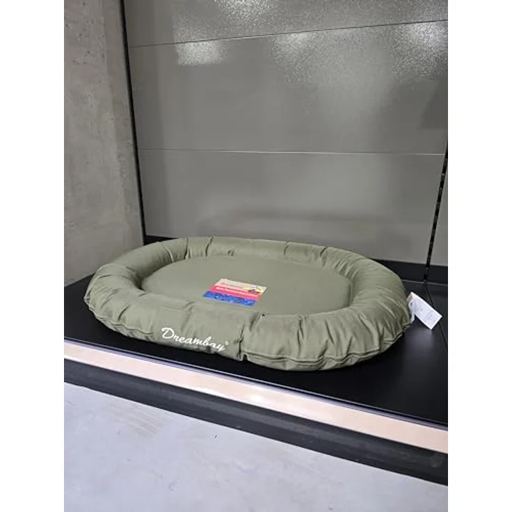 Flamingo Kissen Dreambay® Oval Olivgrün - Wasserabweisend und Waschbar - Abnehmbarer Bezug mit Reißverschluss - Nachhaltig – Bild 5