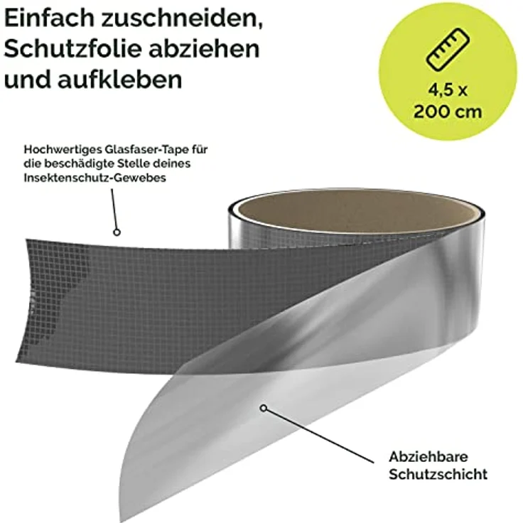 Nematek - Fliegengitter Reparatur Set - Fliegengitter Reparatur Klebeband - Reparaturband für Moskitonetz, Insektenschutz Tür und Fliegengitter Fenster - in verschiedenen Farben (Anthrazit) – Bild 4