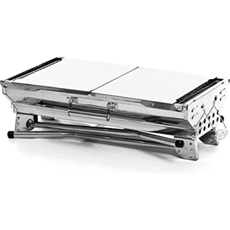 InnovaGoods Zusammenklappbarer Holzkohlegrill aus Edelstahl, Tragbar, Leicht zu reinigen, Rostfreier Stahl, ideal für Picknicks, Camping, Garten, Strand – Bild 4
