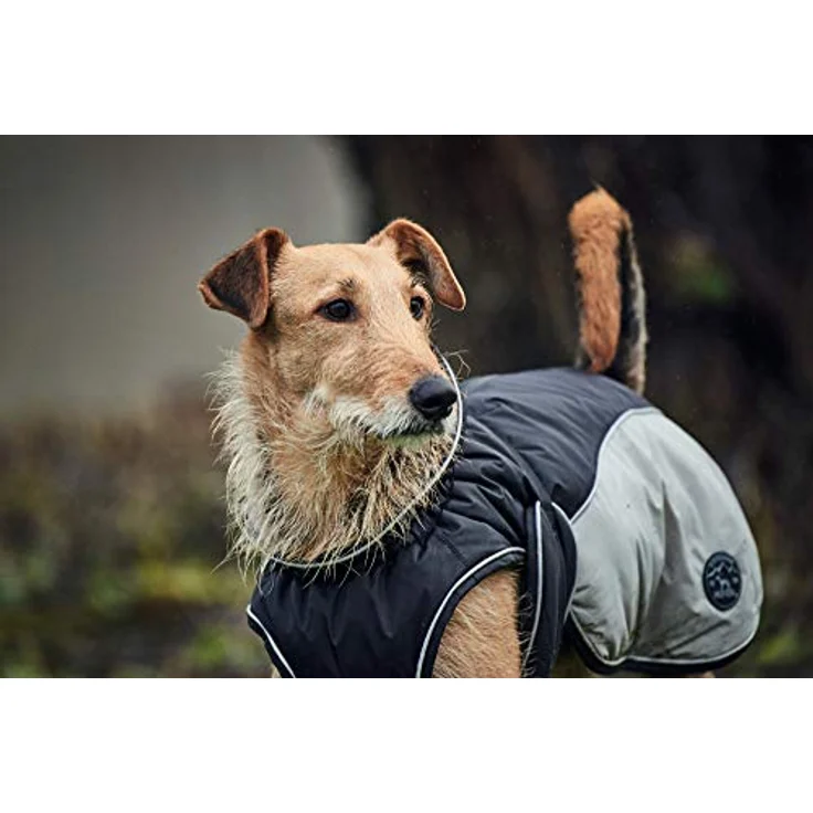 HUNTER UPPSALA COZY Hundemantel, Wintermantel, wasserabweisend, reflektierend, 35, anthrazit/grau – Bild 4