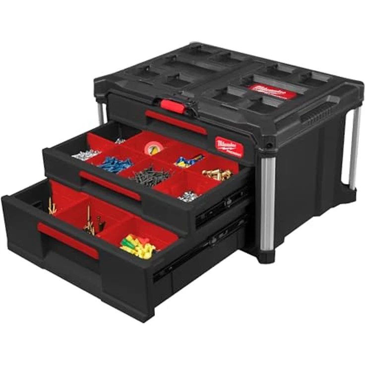 Milwaukee Werkzeugkoffer PACKOUT 2 + 1 Drawer Tool Box 363 x 564 x 414 mm Organizer 4932493190 – Bild 2