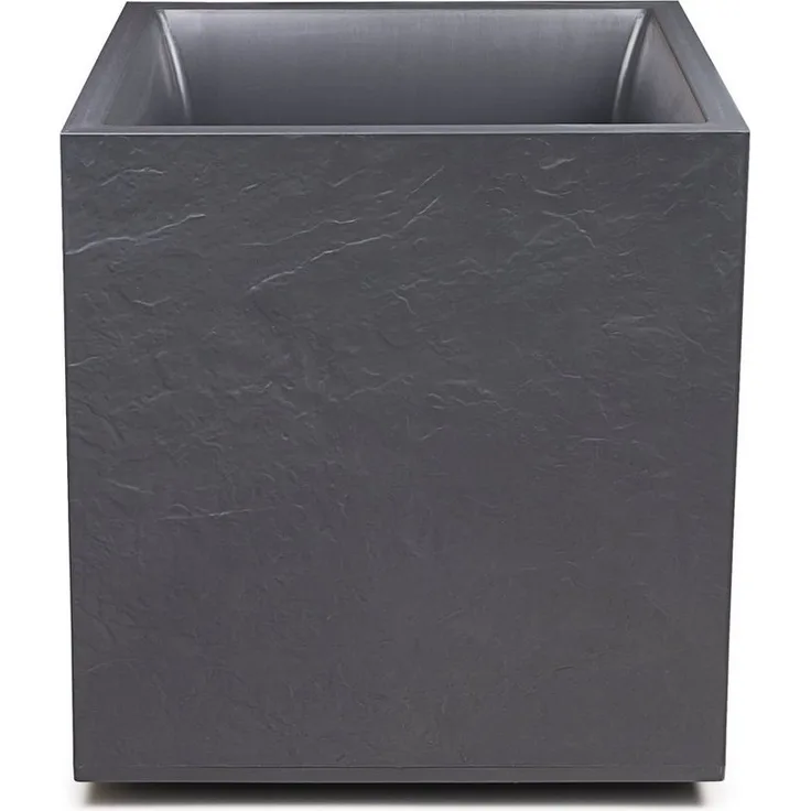 ONDIS24 Pflanzkübel Vulkan 40, Blumenkübel mit Gestein/Basalt/Graphit Optik und Wasserspeicher, 31L Pflanzvolumen