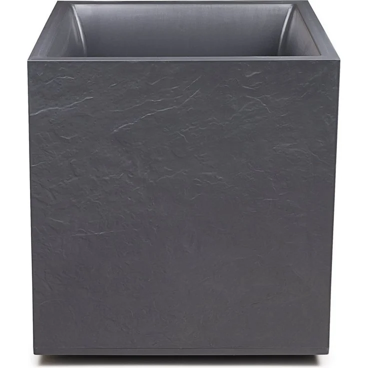 ONDIS24 Pflanzkübel Vulkan 40, Blumenkübel mit Gestein/Basalt/Graphit Optik und Wasserspeicher, 31L Pflanzvolumen