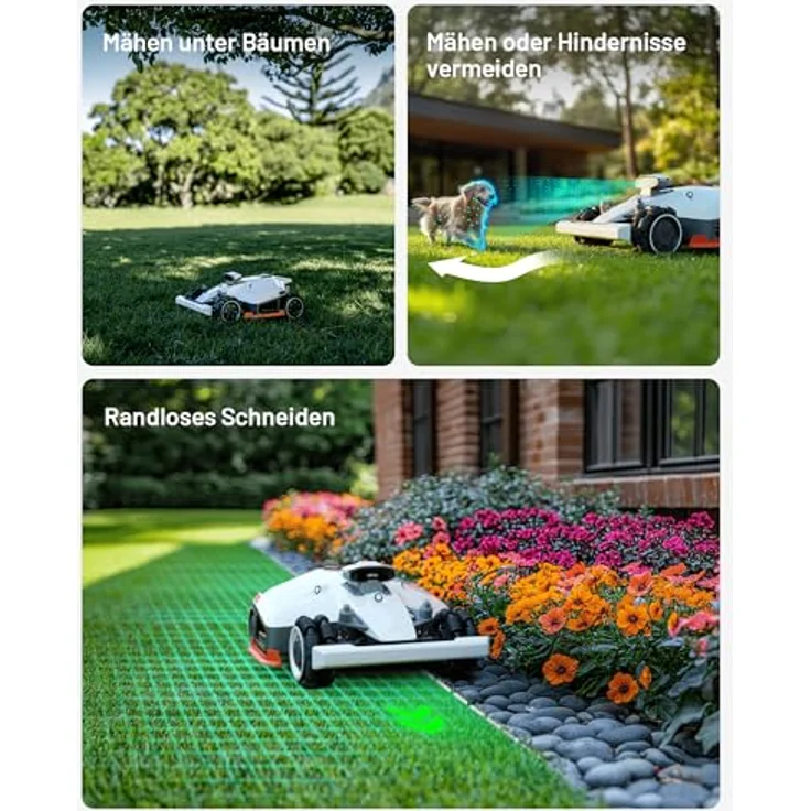 Mammotion LUBA 2 AWD 3000X Mähroboter, ohne Begrenzungskabel, 4G-Modul, Auto-Kartierung, für Flächen bis 3600m², 80% Steigung, Dual-Messerscheibe – Bild 5