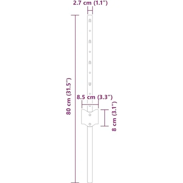 vidaXL Zaunpfosten U-Kanal, 5 Stück, 40 cm, verzinkter Stahl, silber – Bild 6