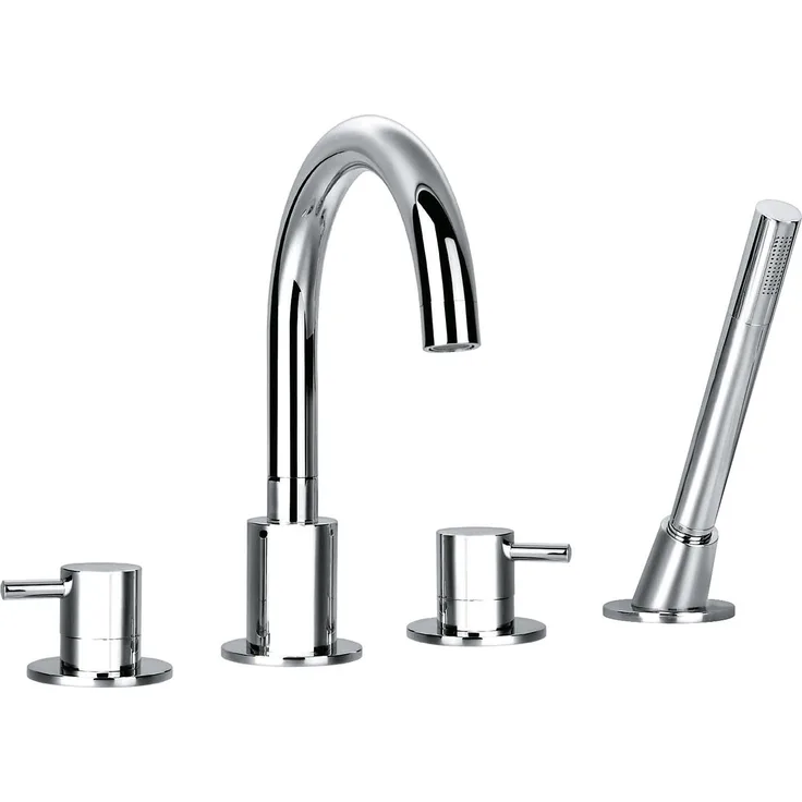 Ottofond 4-Loch-Wannenrandarmatur Q10000 mit Stabhandbrause, elegantes Design