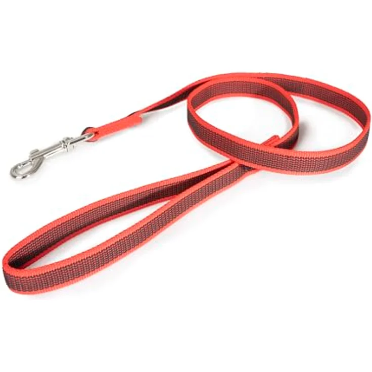 JULIUS K-9 IDC Color & Gray gumierte Leine, 20 mm x 1 m mit Schlaufe, strapazierfähiger Textilstoff, Rot-Grau – Bild 4