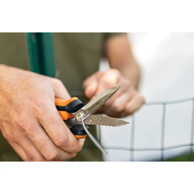 Fiskars Mehrzweck-Gartenschere, Länge: 20,6 cm, Rostfreie Stahl-Klingen/Kunststoff-Griffe, Schwarz/Orange, Solid, SP-320, 1063328 – Bild 4