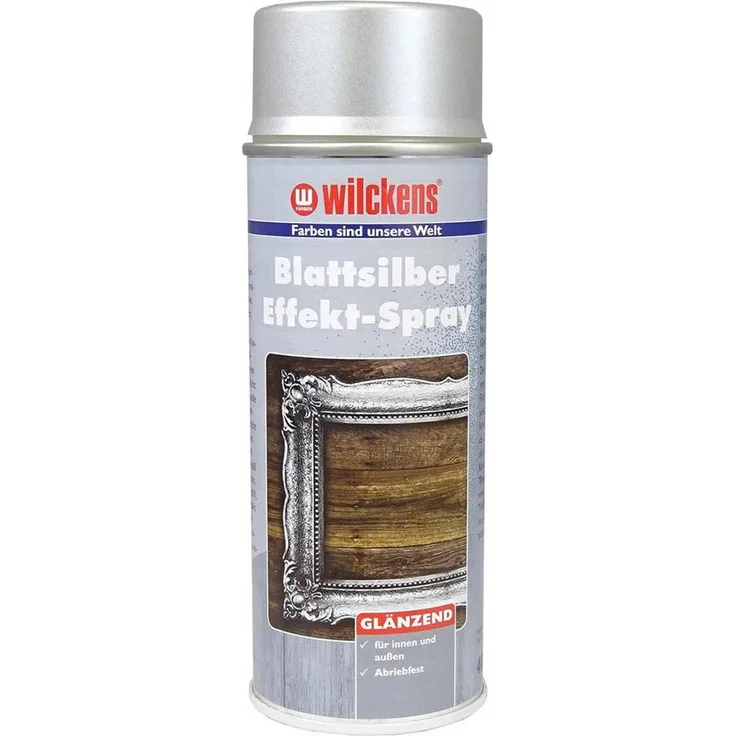 Wilckens Farben Blattsilber Effekt-Spray 400ml, Hochglänzender Spraylack für dekorative Oberflächen