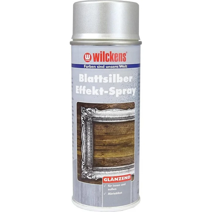 Wilckens Farben Blattsilber Effekt-Spray 400ml, Hochglänzender Spraylack für dekorative Oberflächen