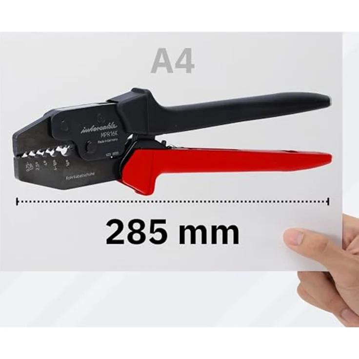 Intercable MPR16K, mechanische Crimpzange für Kabelschuhe und Verbinder, 285 mm, Querschnittsbereich 0,75 - 16 mm² mit Sperrvorrichtung – Bild 5