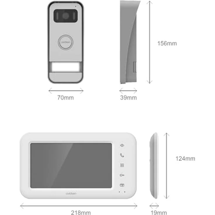 Extel Elia Smart 2 Video-Türsprechanlage mit 7 Zoll Touchscreen, 2 Draht-Technik, grau, 110 Grad Betrachtungswinkel, 6 Klingeltöne – Bild 9