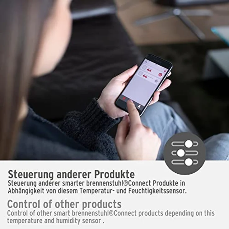 Brennenstuhl Connect Zigbee Temperatur- und Feuchtigkeitssensor TFS CZ 01 (smartes Temperatur- und Feuchtigkeitsmessgerät, Benachrichtigung aufs Handy, Smart Home, intelligente Szenen, kostenlose App) – Bild 4