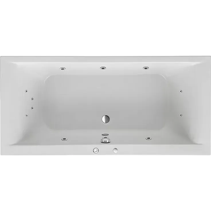 Ottofond Whirlpool Palermo, Komfort mit Hydra-Jet-Massagesystem, 200 x 90 cm, Sanitäracryl, Weiß
