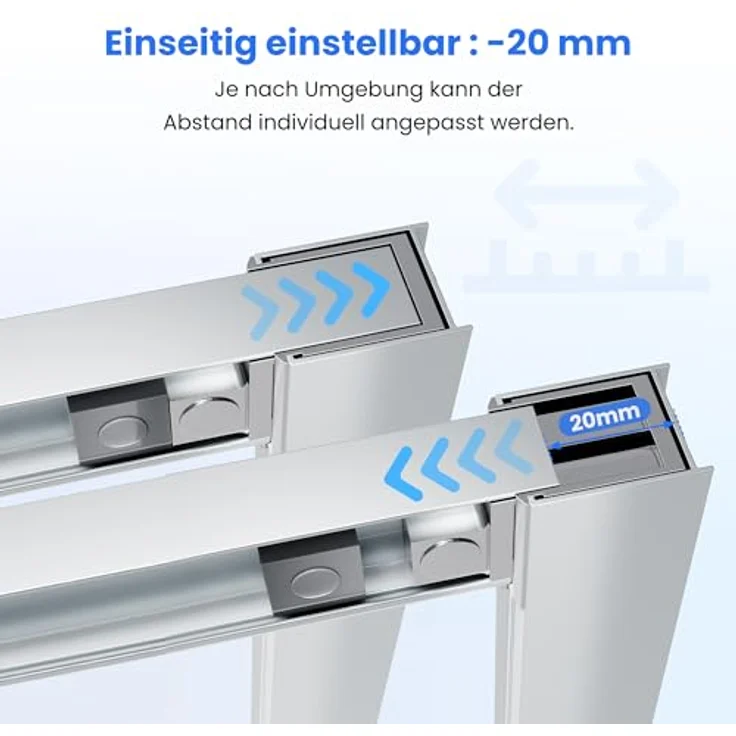 Duschkabine Duschabtrennung Eckeinstieg mit Schiebetür ESG Klarglas 76x100x185cm – Bild 12
