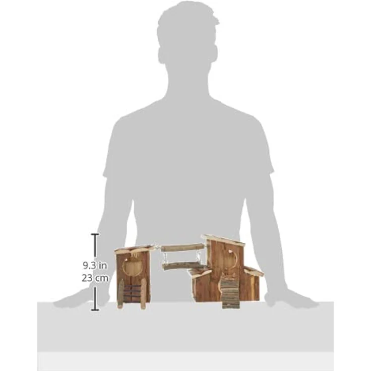 Karlie Nagerhaus Wonderland Nagerspielplatz Ole, Spielplatz mit Hängebrücke, Plexiglas-Tunnel und Kletterwänden für Kleintiere – Bild 6