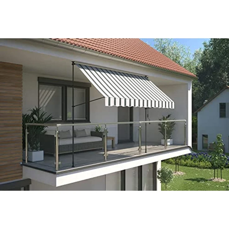 empasa Klemmmarkise 'ILANGA' Balkon Markise Klemm-Markise, UV-beständig und höhenverstellbar, Verschiedene Größen, 150 cm, 200 cm, 300 cm oder 400 cm x 120 cm – Bild 2