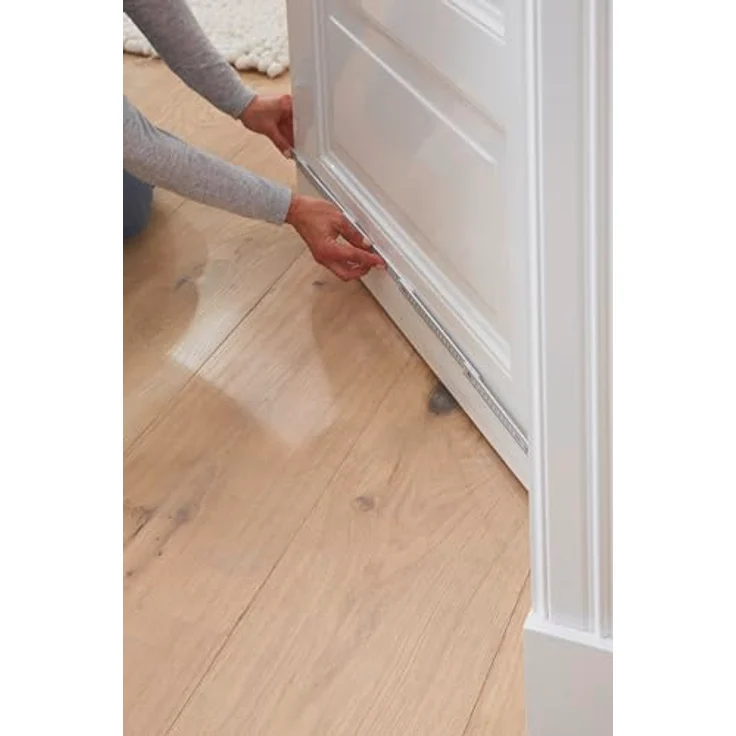 tesamoll Zugluftstopper für glatte Böden in Grau - Zuschneidbare Türbodendichtung für Schutz vor Zug und Lärm - 95cm x 25cm – Bild 2