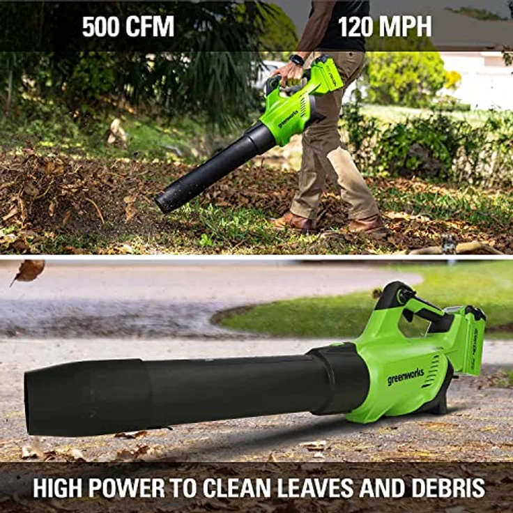Greenworks GD40ABK2X, Axial Akku Laubbläser mit bürstenlosem Motor, 210 km/h, 40V Lithium-Ionen Akku – Bild 4