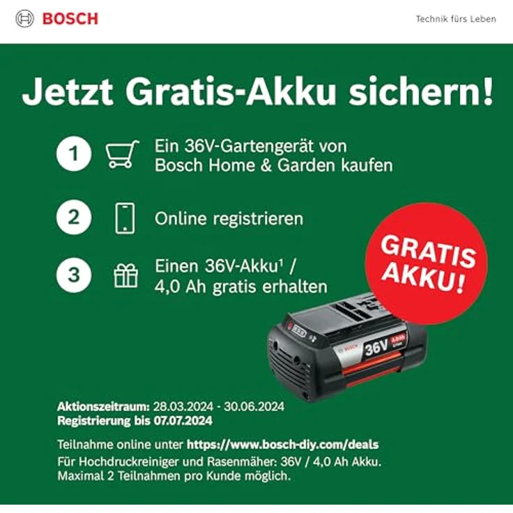 Bosch Home & Garden, Hochdruckreiniger, UniversalAquatak 36V-100 (Akkubetrieb) – Bild 3