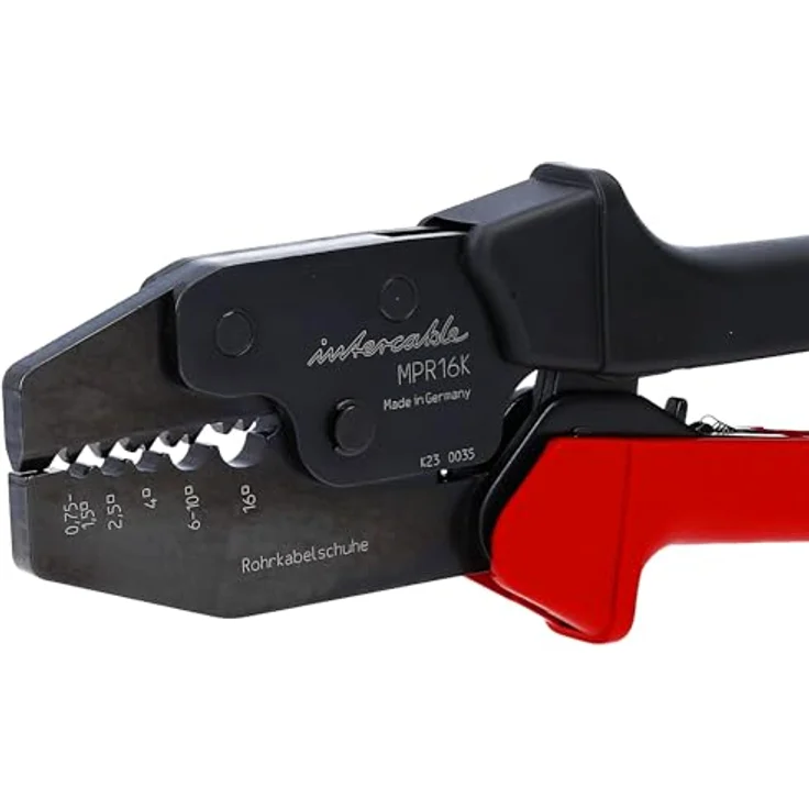 Intercable MPR16K, mechanische Crimpzange für Kabelschuhe und Verbinder, 285 mm, Querschnittsbereich 0,75 - 16 mm² mit Sperrvorrichtung – Bild 1