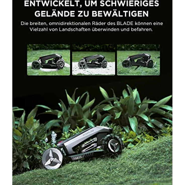 EcoFlow Blade Mähroboter mit drahtlose Begrenzungen, automatische Routenplanung mit GPS, intelligente RTK-Hindernisvermeidung, IPX5, diebstahlsichere automatische Verriegelung für Gärten – Bild 5