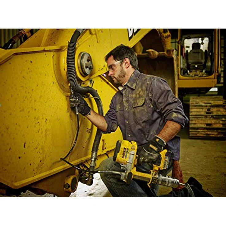 DeWalt 4Ah Akku- - KFZ-Fettpresse (18V, mit Filter, leichtes Befüllen, einfache Handhabung, 1m Schlauch, leuchtstarke LED, hoher Arbeitsdruck) DCGG571M1 – Bild 4