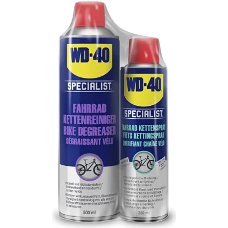 WD-40 Specialist Fahrrad Set 1xKettenreiniger 500ml + 1xKettenspray 250ml, Kettenpflege